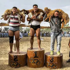 Winners of Choukheh traditional wrestling championship ho