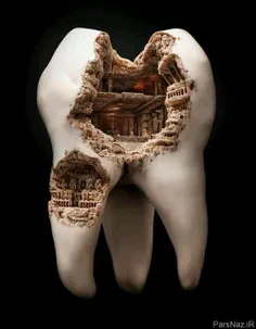 خلق اثارشگفت انگیزهنری روی دندان انسان،شایددرنگاه اول باو
