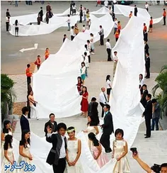 دراز ترین لباس عروس دنیا