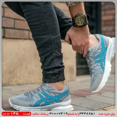 کفش ورزشی Asics مردانه طوسی آبی مدل Kaloni