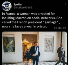 یک زن فرانسوی که در فضای مجازی #مکرون را «زباله» خوانده ب