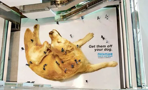 در این تبلیغ جالب در کف مرکز خرید ، مردم نقش حشرات را ایف