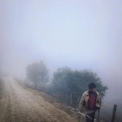 A farmer returning home at Arfadeh village in Savadkouh a