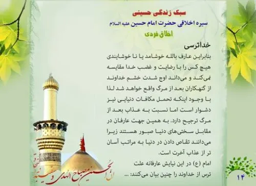 سیره اخلاقی امام حسین علیه السلام تصویر ۱۴