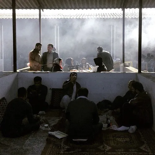 People having lunch in a Kababi where different kinds of 