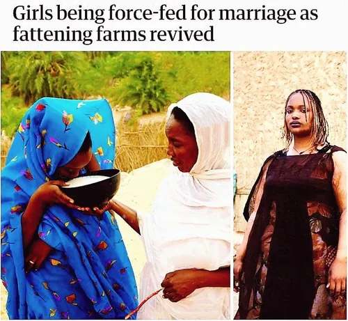 در موریتانی هر چه یک دختر چاق تر باشد جذاب تر به نظر میرس