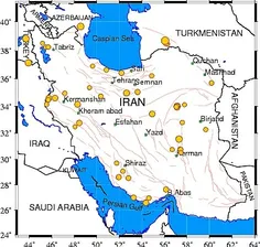 نقشه آخرین زلزله های ایران در فروردین۱۴۰۳