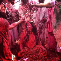 Indian widows celebrate with flowers and colours as they 