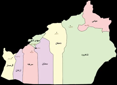 نقشه استان سمنان