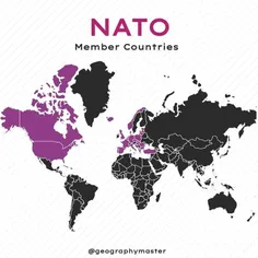 رنگ بنفش کشورهای عضو سازمان نظامی و جنایتکار ناتو است