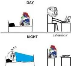تفاوت شب و روز در اتاق من...