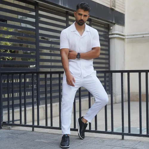 پیراهن شلوار سفید مراکشی