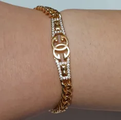 دستبند استیل طلایی