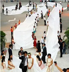بلند ترین لباس عروس دنیا