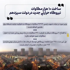 🔺ساخت ۱۰ هزار مگاوات نیروگاه حرارتیِ جدید در دولت سیزدهم