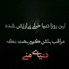 این روزا دنیا خیلی بی ارزش شده