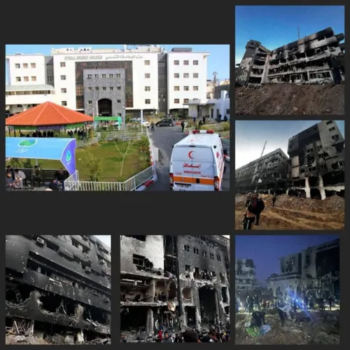 ❌️ بیمارستان شفا در غزه قبل و بعد از تخریب به دست ارتش جن
