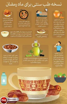 📸 اینفوگرافیک/ نسخه طب سنتی برای ماه مبارک رمضان