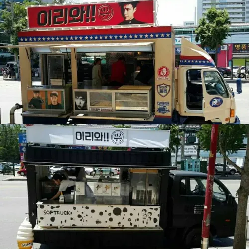 کامیون غذای امروز که بستنی و نوشیدنی و پیتزا و ساندویچ دا