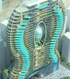 طرح اولیه هتلی در دبی که هر اتاق آن در بالکن دارای استخر 