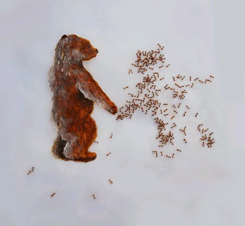 نقاشی هایی حیرت انگیز با کمک مورچه های زنده