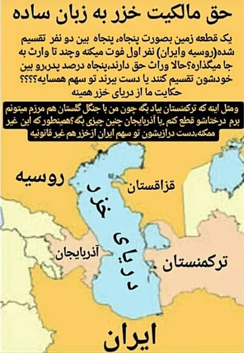 جمهوری اسلامی ایران میتونه با ارجاع پرونده دریای خزر به س