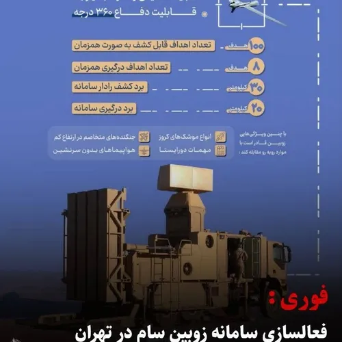 سپاه در ۴ ساعت گذشته سامانه زوبین سام مسئول دفاع از شهر ت