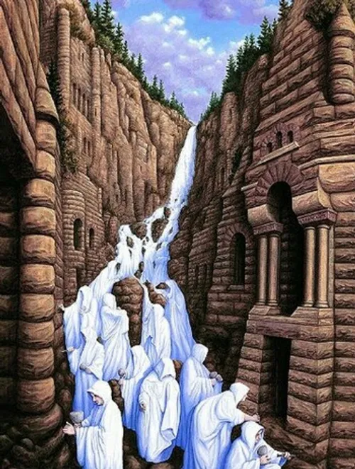 آبشاری با ترح لباس سفید