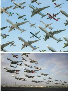 تصاویر باورنکردنی از ترافیک هوایی در طول صبح در هیترولندن