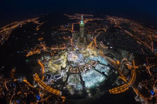 مکه از نمای بالا /شهر مکه در عربستان بزرگترین مکان مذهبی 