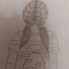 نقاشی دختر از پشت سر