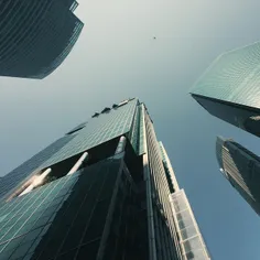 A commercial plane flew over skyscrapers in the zone of R