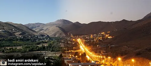 نمایی از شهر سپیدان فارس در شب