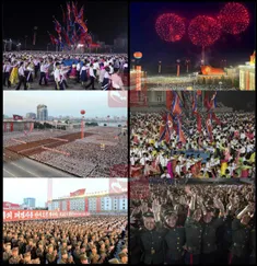 💢 جشن و نورافشانی مردم کره شمالی برای پرتاب موشک قاره‌پیم