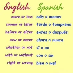 عبارات مهم اسپانیایی و انگلیسی