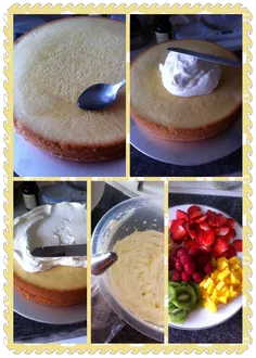 #مراحل درست کردن کیک میوه ای خوشمزه(4)