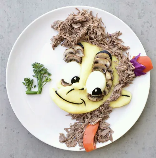 ایده های کارتونی برای تزیین غذای کودک خلاقیت سفره آرایی ه