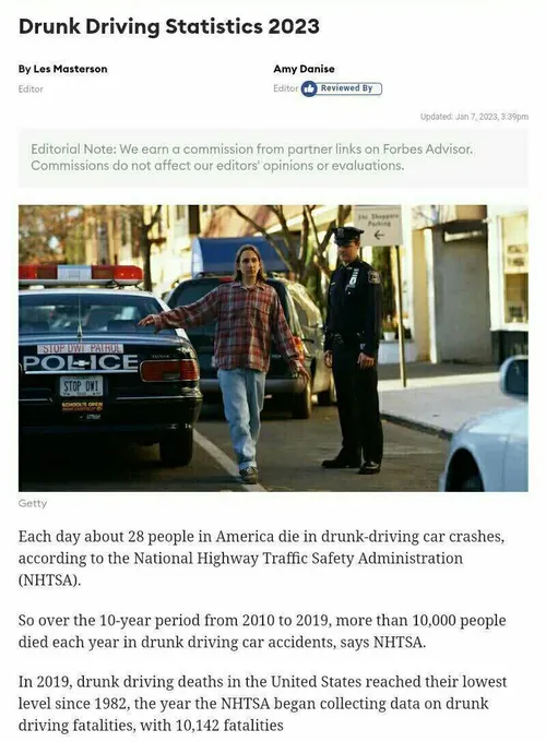 سالانه ۱۰ هزار نفر در آمریکا به خاطر مستی در حین رانندگی جان خود را از دست میدهند/حالا برانداز بگه کاش ما کارخونه الکل سازی داشتیم !