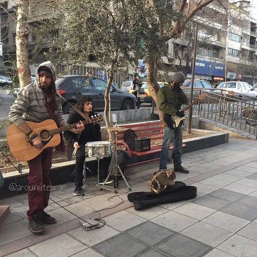 A rock band perform right outside the BookCity on Shariat