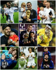 ستاره های فوتبال در کنار فرزندان خود به بهانه روز جهانی ف
