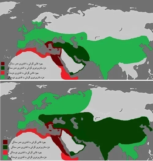 روند دگرش (تغییر) "شیوه های فرآوری (تولید)" از آغاز نوسنگ