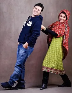 مه لقا باقری و همسرش جواد عزتی 