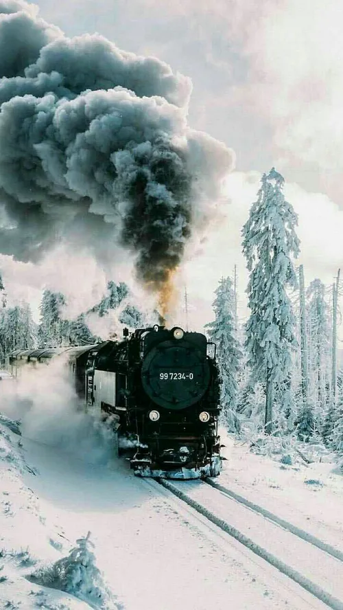 والپیپر برف قطار