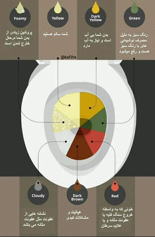 ‏رنگهای ادرار، راهنمای سلامتی شما👆