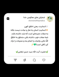 انسانیت یعنی اخلاق الهی