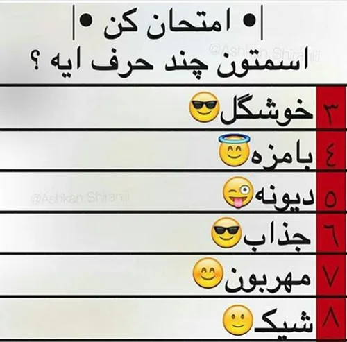 خودم 5 😜 😜 شماکدوم???