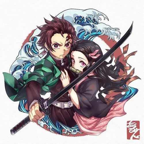 anime fan art🦄 kimetsu no yaiba👺 💥 Demon Slayer🌖 🌱 tanjir