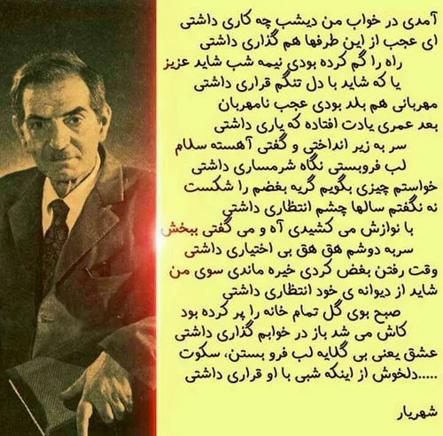 شعر زیبا از استاد شهریار..