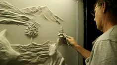 #خلق مجسمه‌های دیواری با گچ 
