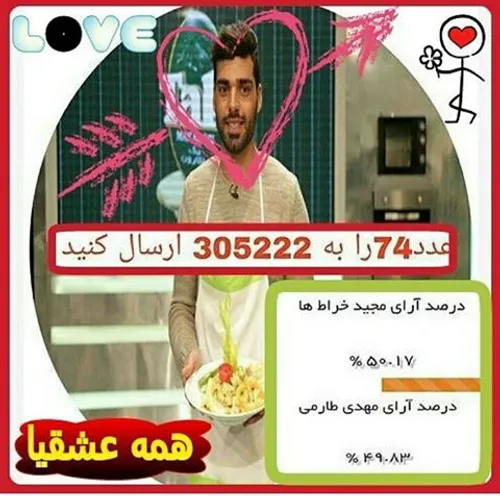 اونایی که میدوستنش حتــــما عدد ۷۴ رو به ۳۰۵۲۲۲ ارسال کنن